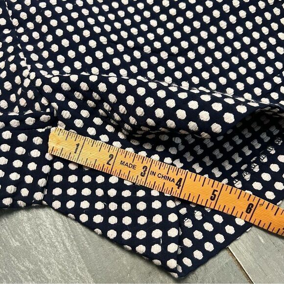 NWT Polka Dot Gingham Mid Rise 3.5” Short British Khaki Navy Blue White 6 - Picture 7 of 10
